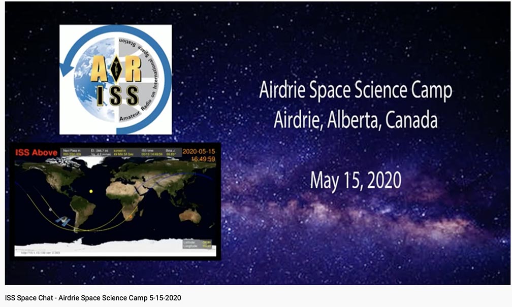YouTube video of ARISS contact with Airdrie Science Space Camp