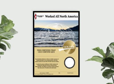 Gold Worked All North America Award. Diplôme Worked All North America Or.