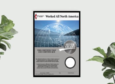 Silver Worked All North America Award. Diplôme Worked All North America argent.