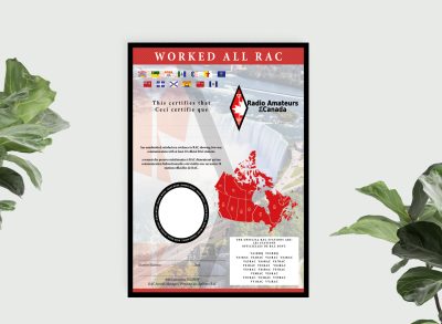 Worked All RAC Award. Diplôme Worked All RAC.