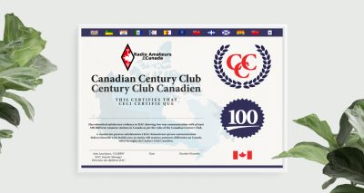 Canadian Century Club certificate Diplôme Century Club canadien