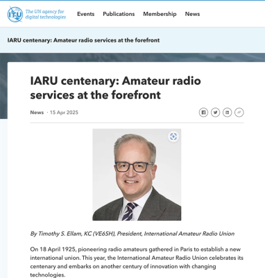 Screencapture of article by Tim Ellam in ITU Journal